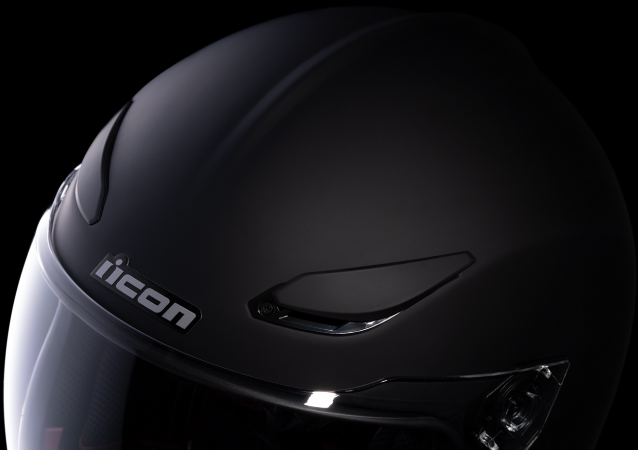 Icon Domain™ Helmet in Rubatone finish, large size, designed for motorcycle riders, featuring a sleek, modern helmet shape.