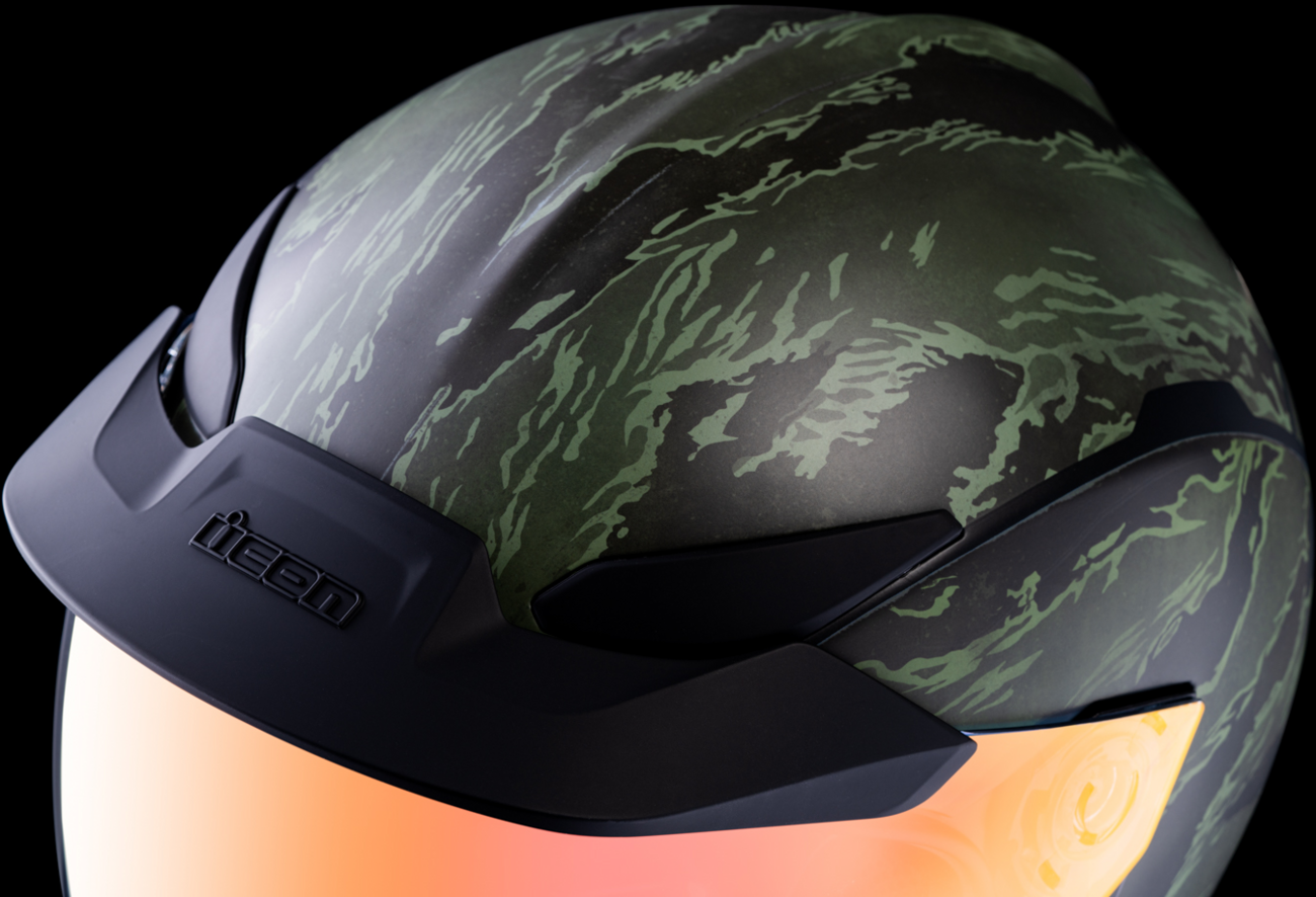 Bill's Exhausts ICON Domain™ helmet in Tiger's Blood green, small size, featuring bold helmet design with vibrant green color.
