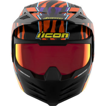 Orange ICON Elsinore™ helmet in Rad Dawn design, medium size, with sleek helmet shell and ventilation features.