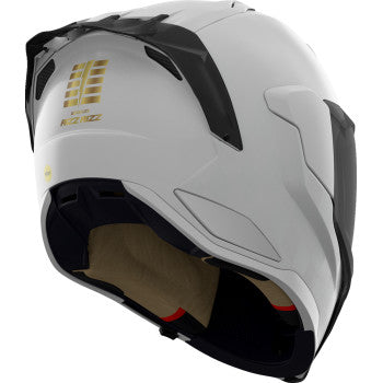 White ICON Ultraflite helmet by Rizz Rizz with MIPS® safety system, large size, featuring sleek aerodynamic design.