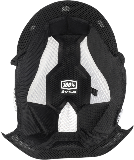 Bill's Exhausts 100% Status liner in 2XL size, motorcycle helmet parts, shown as a close-up of the helmet liner.