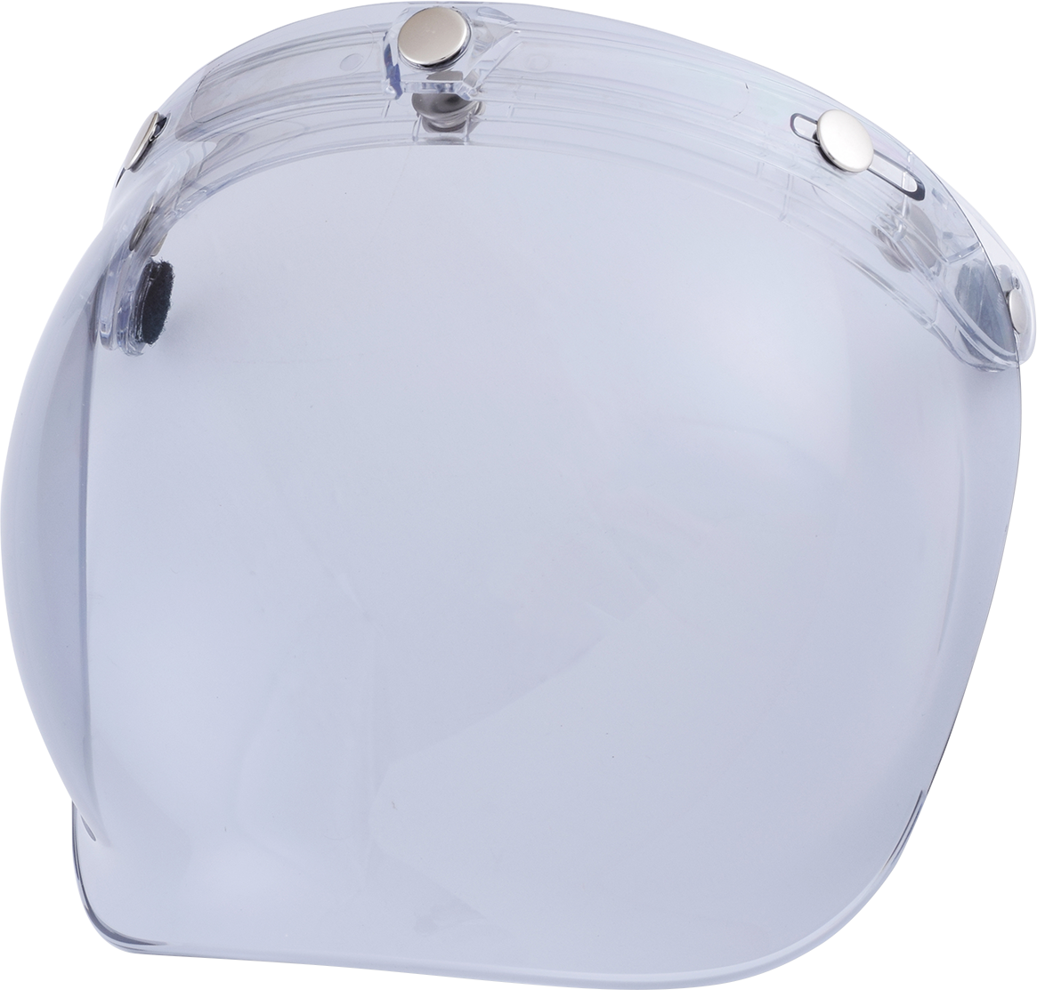 Clear AFX 3-Snap Flip Shield for helmets, bubble style, by Bill's Exhausts, shown attached to helmet.