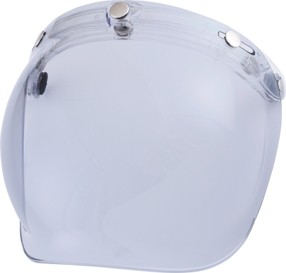 Clear AFX 3-Snap Flip Shield for helmets, bubble style, by Bill's Exhausts, shown attached to helmet.
