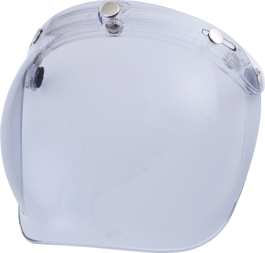 Clear AFX 3-Snap Flip Shield for helmets, bubble style, by Bill's Exhausts, shown attached to helmet.
