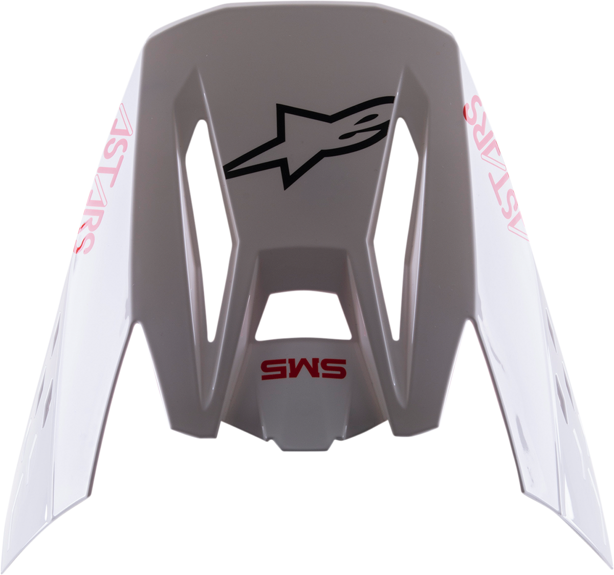 Alpinestars SM5 helmet visor in white and red, designed for motorcycle helmets, with clear and tinted options visible.