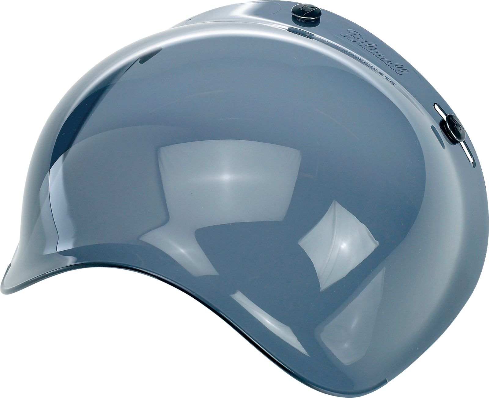 Biltwell Bubble Shield Smoke helmet accessory, clear smoke tinted visor for motorcycle helmets, compatible with Biltwell helmets.