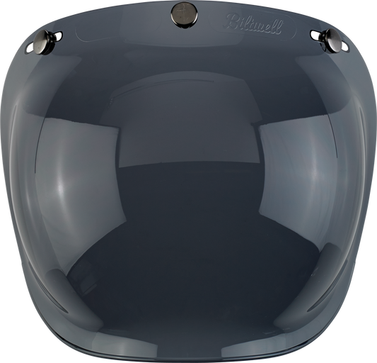 Biltwell Bubble Shield Smoke helmet part by Bill's Exhausts, clear protective visor for motorcycle helmets.