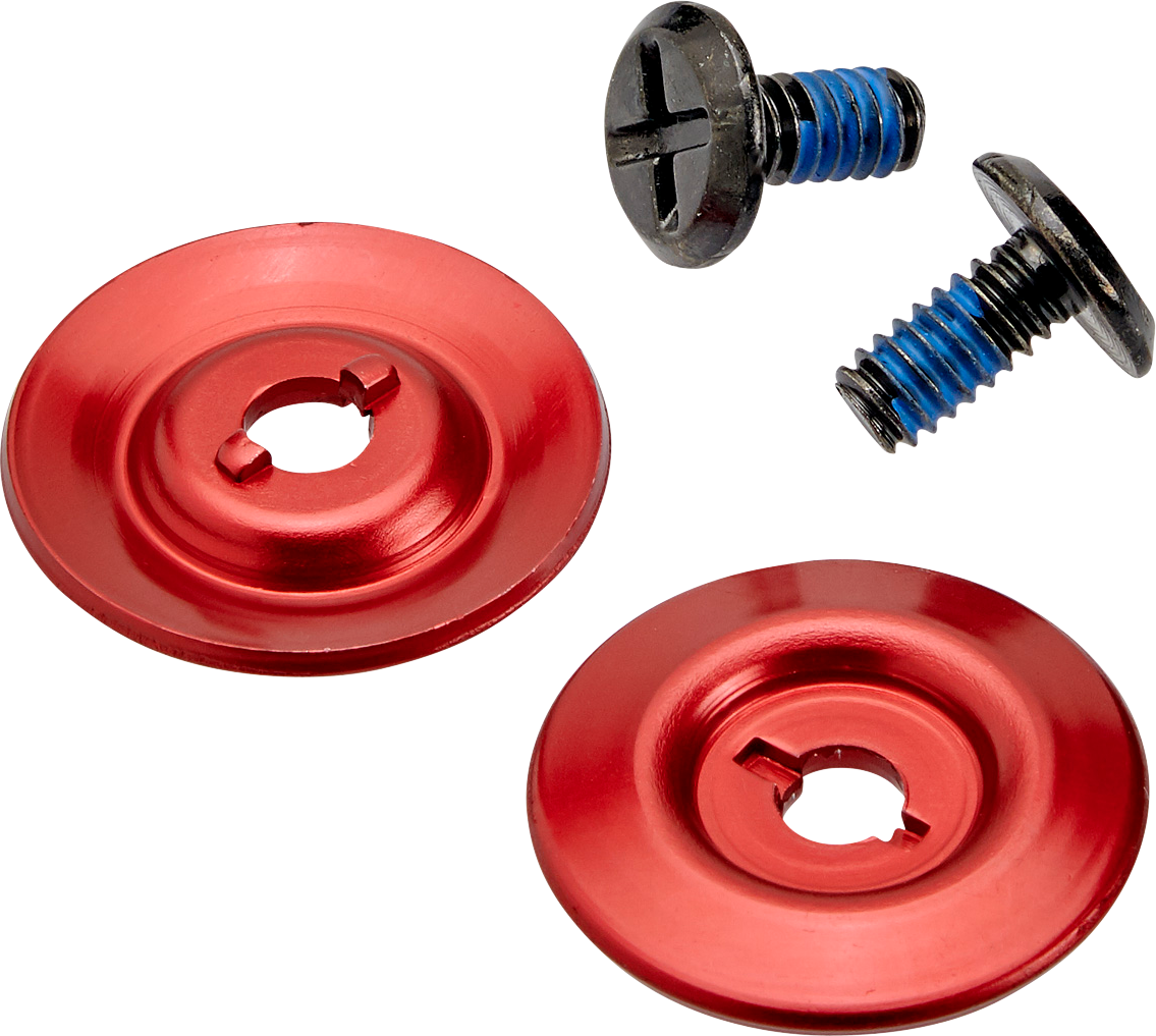 BILTWELL Gen 2 Hardware Kit with black screw and red baseplate for helmets, designed by Bill's Exhausts.