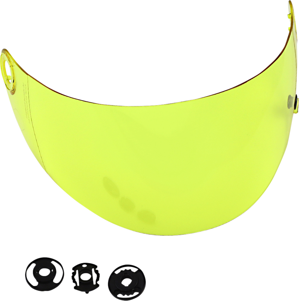 Yellow flat shield for BILTWELL Gringo S Gen 2 motorcycle helmet, helmet parts from Bill's Exhausts.