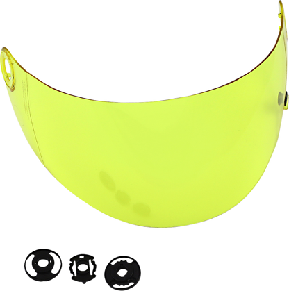 Yellow flat shield for BILTWELL Gringo S Gen 2 motorcycle helmet, helmet parts from Bill's Exhausts.