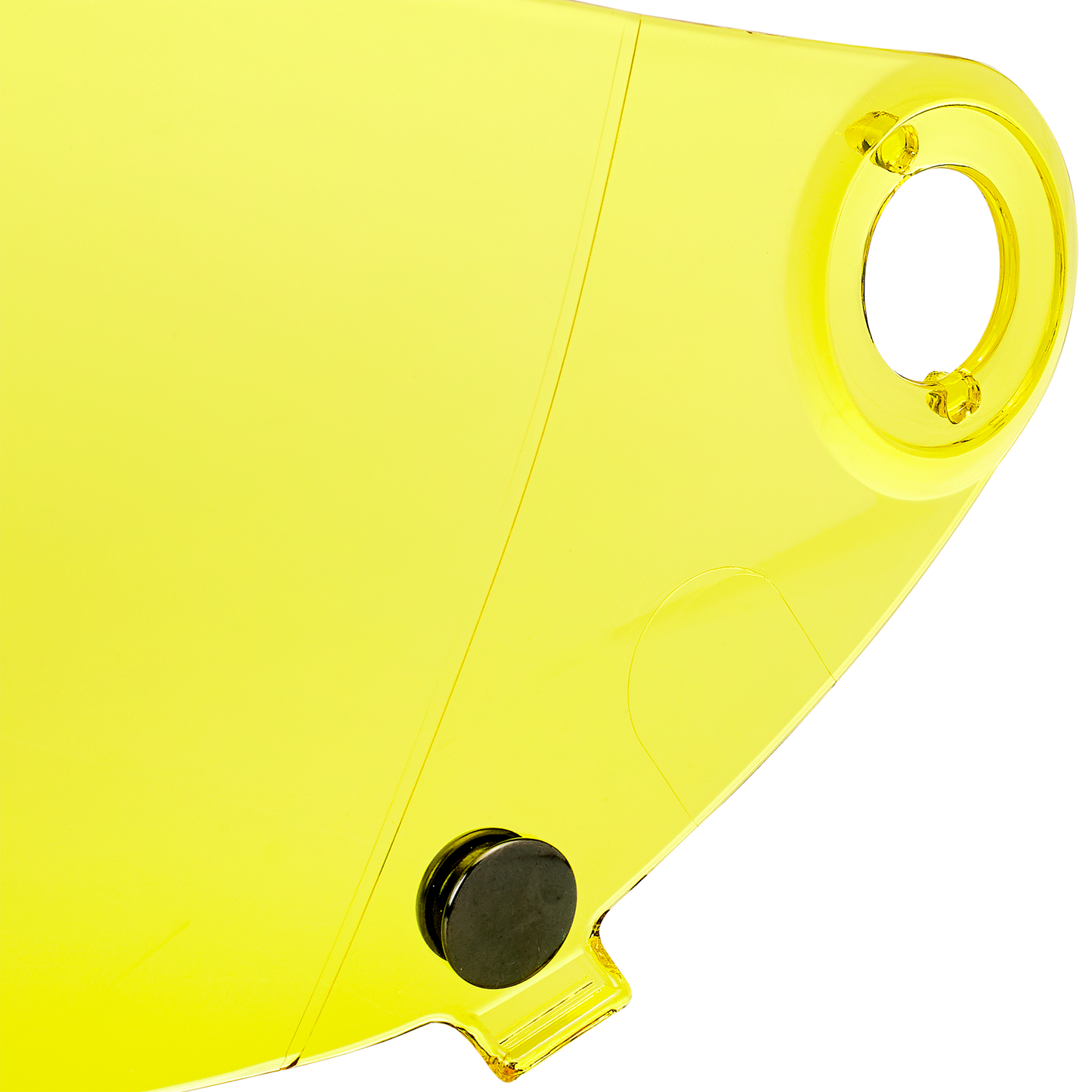 Yellow flat BILTWELL Gringo S Gen 2 helmet shield, compatible with Bill's Exhausts helmets, providing full face protection.