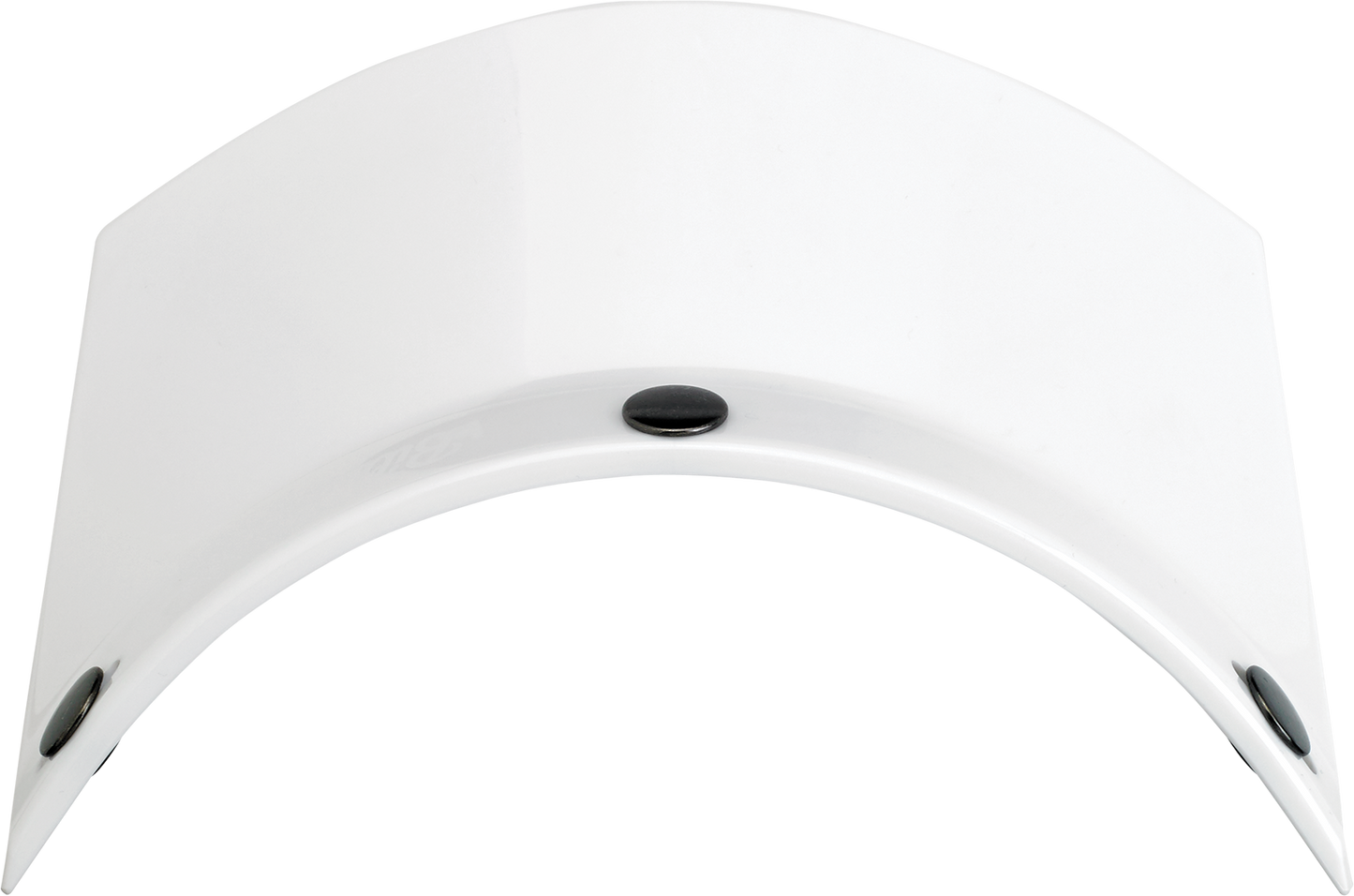 White Biltwell Moto 3-Snap Visor for helmets, designed for motorcycle helmets, with secure snap attachment system.