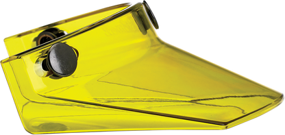 Yellow Biltwell Moto 3-Snap Visor for helmets, designed for motorcycle helmets, by Bill's Exhausts.