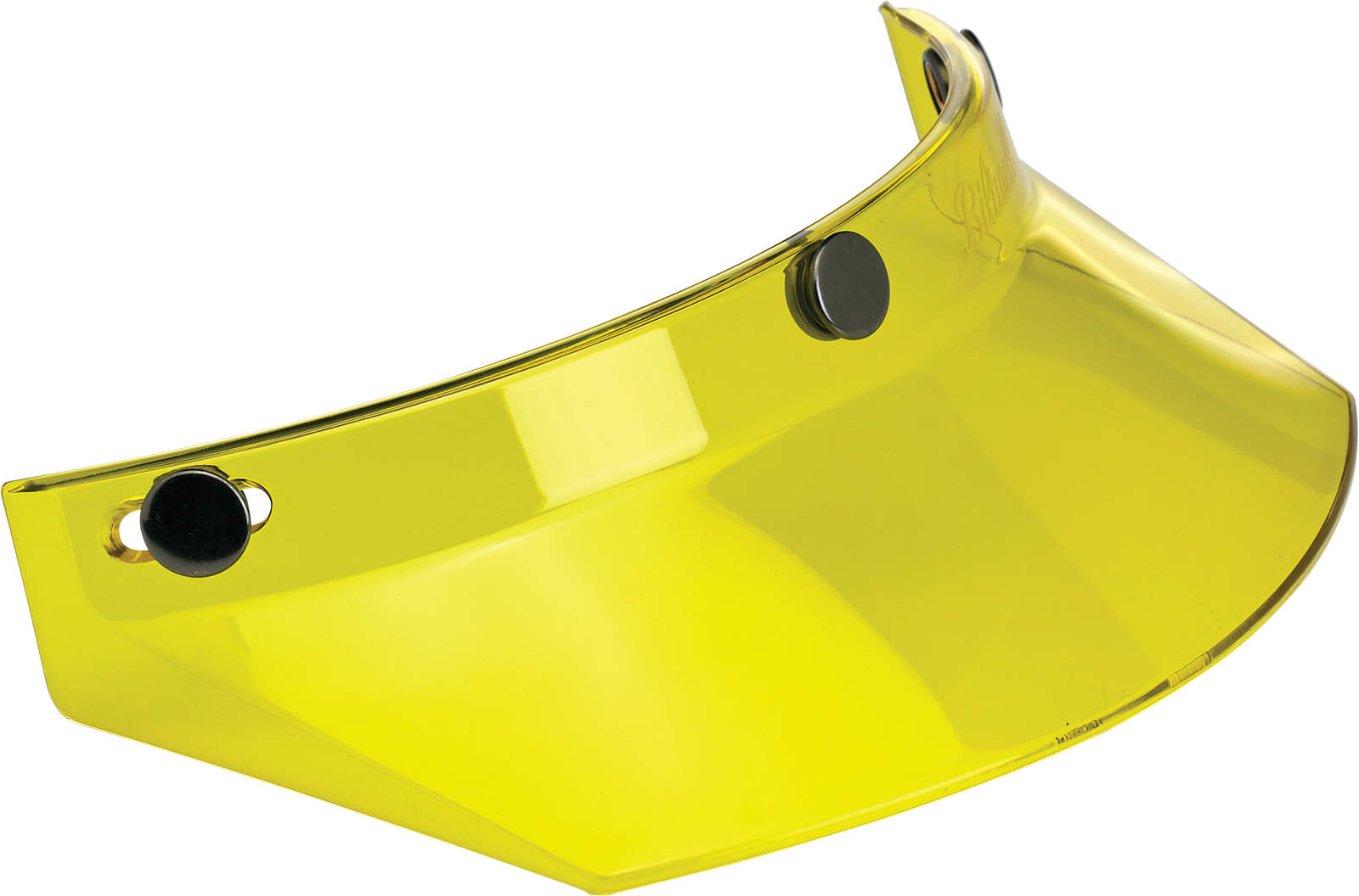 Yellow BILTWELL Moto 3-Snap Visor for helmets, compatible with 2002-103 model, designed for motorcycle helmet parts.