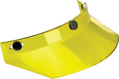 Yellow BILTWELL Moto 3-Snap Visor for helmets, compatible with 2002-103 model, designed for motorcycle helmet parts.