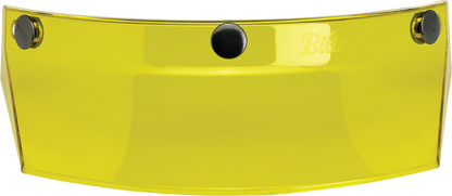Yellow BILTWELL Moto 3-Snap Visor for helmets, designed for motorcycle helmets, by Bill's Exhausts.