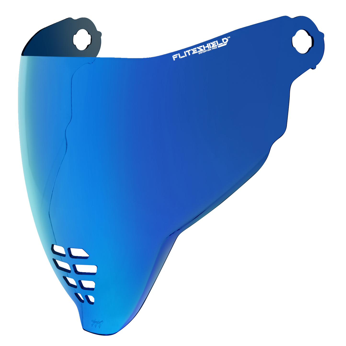 Bill's Exhausts ICON Airflite FliteShield 22.06 helmet shield in RST Blue, clear and aerodynamic for motorcycle helmets.
