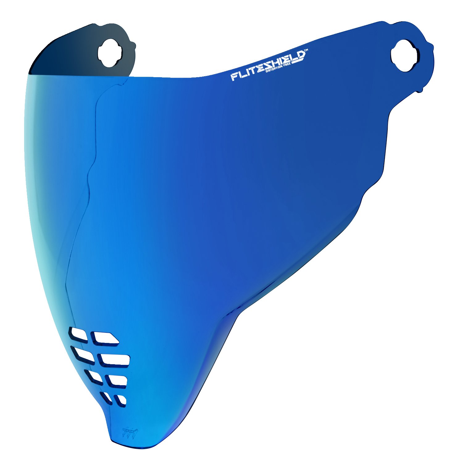 Bill's Exhausts ICON Airflite FliteShield 22.06 helmet shield in RST Blue, clear and aerodynamic for motorcycle helmets.