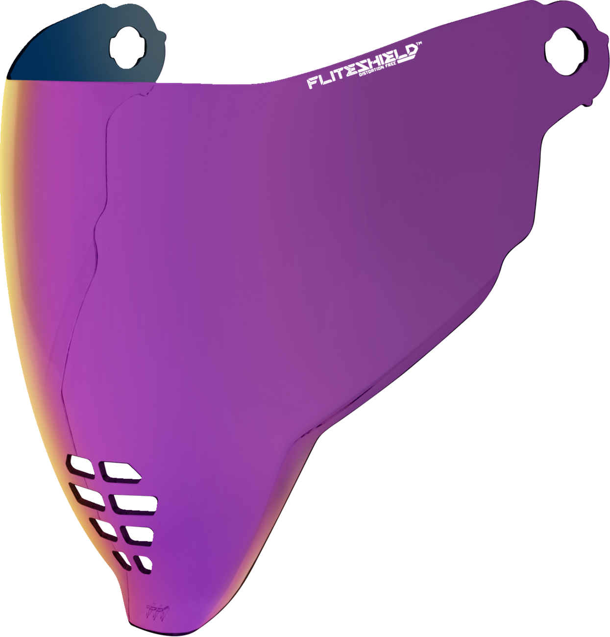 Bill's Exhausts ICON Airflite FliteShield helmet part in RST Purple, model 22.06, with clear visor and purple accents.