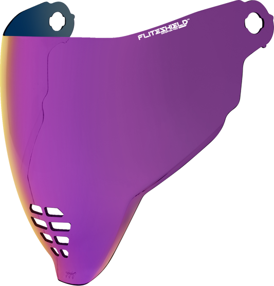 Bill's Exhausts ICON Airflite FliteShield helmet part in RST Purple, model 22.06, with clear visor and purple accents.