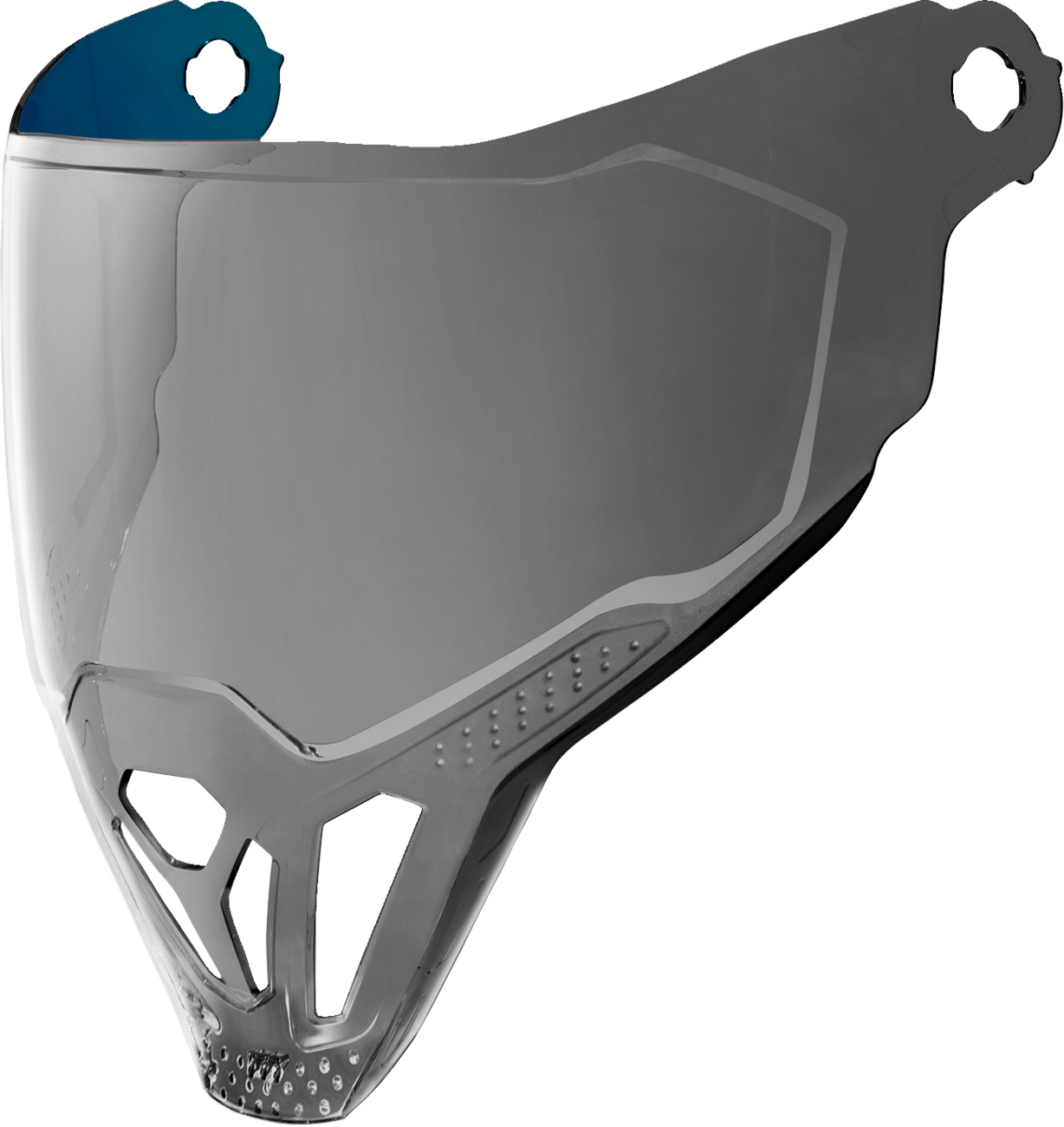 ICON Airflite™ ForceShield™ helmet part in RST Silver, designed for durability and protection, featuring a sleek silver finish.