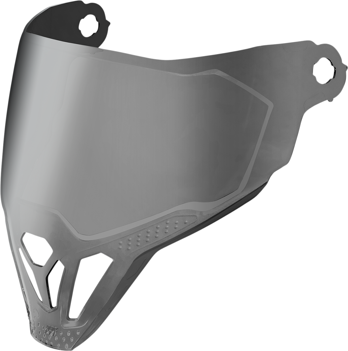 ICON Airflite™ ForceShield™ helmet part in RST Silver, featuring protective shield and sleek design, compatible with ICON helmets.