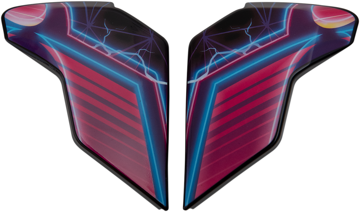 ICON Airflite™ side plates in Synthwave purple for helmets, featuring vibrant purple design and high-quality construction.