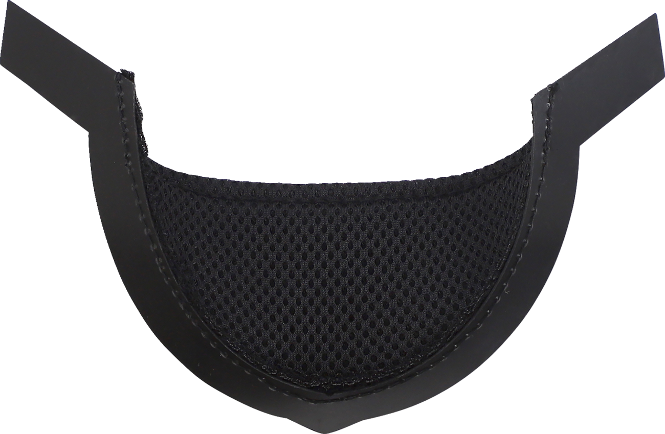 Black ICON Airform™ Chin Curtain for helmets, designed to fit Bill's Exhausts helmet parts for enhanced comfort and style.