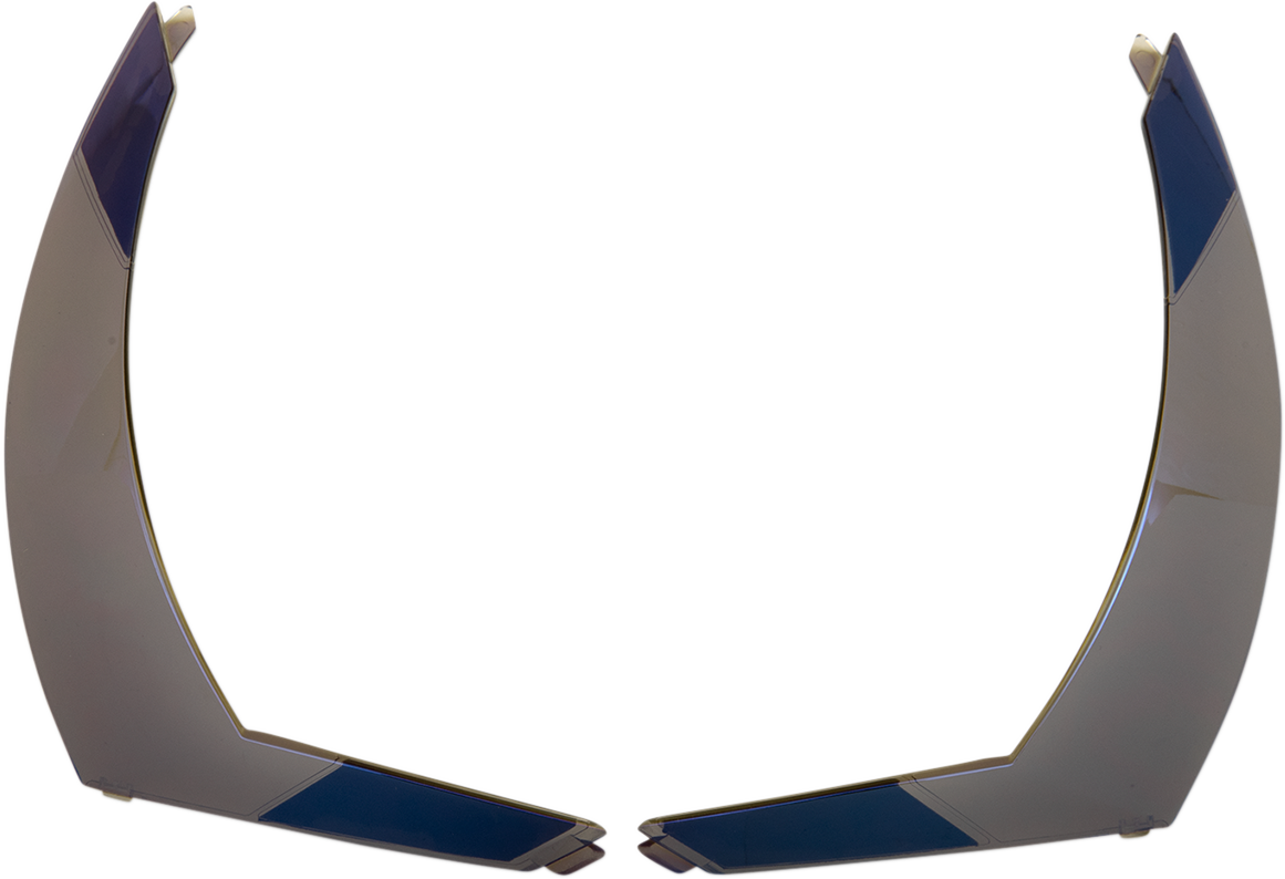 ICON Airform™ Rear Spoiler in RST Blue, helmet part by Bill's Exhausts, showing the aerodynamic rear spoiler for motorcycle helmets.