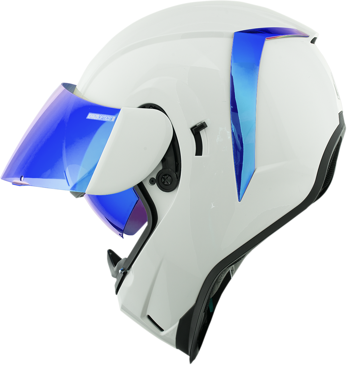 ICON Airform™ Rear Spoiler in RST Blue for helmets, designed to enhance aerodynamics and style.