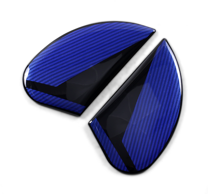 Blue ICON Airform™ Side Plates for Conflux helmet by Bill's Exhausts, featuring sleek design and durable construction.