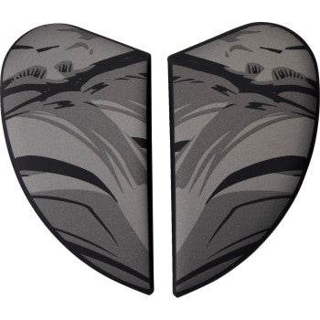 Dark blue ICON Airform™ Side Plates for Manik'RR helmet, helmet parts by Bill's Exhausts, shown on a white background