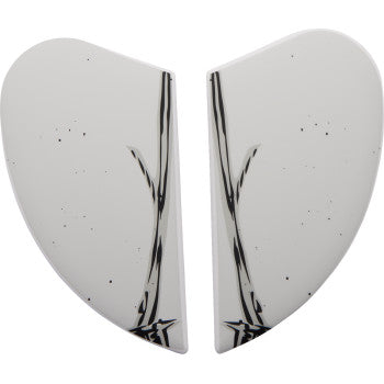 White ICON Airform™ Side Plates for Trick or Street 3 helmets, featuring sleek design and brand-specific details.