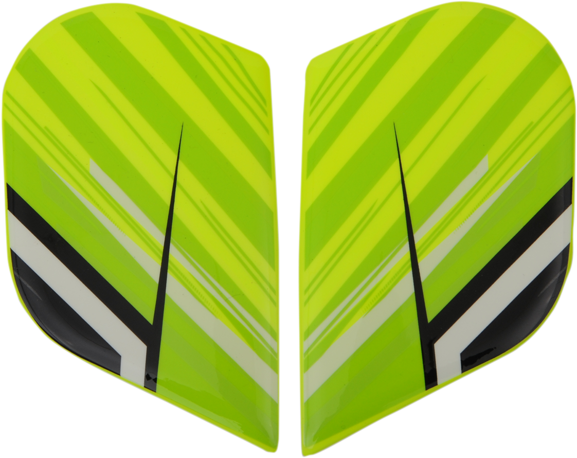 ICON Alliance™ Overlord Hi-Viz Side Plates for helmets, showcasing vibrant yellow safety accents and durable helmet parts.