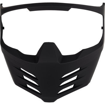 ICON Elsinore™ Mask in Rubatone Black, helmet parts by Bill's Exhausts, featuring a sleek black design with logo detailing.