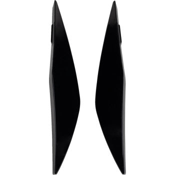 ICON Elsinore™ side covers in glossy black for helmets, designed by Bill's Exhausts, featuring a sleek protective accessory.
