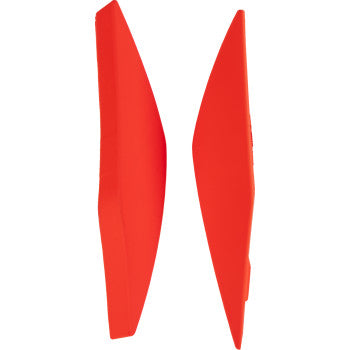 ICON Elsinore™ side covers in Rubatone Race Red for helmets, featuring sleek, durable motorcycle helmet parts by Bill's Exhausts.