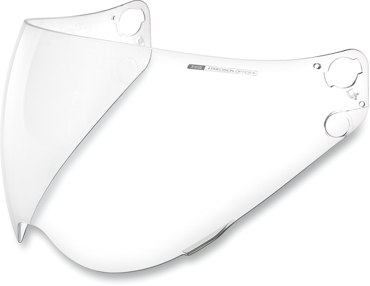 Clear ICON Variant™ Optics™ Shield for helmets, designed by Bill's Exhausts, with a transparent protective visor.