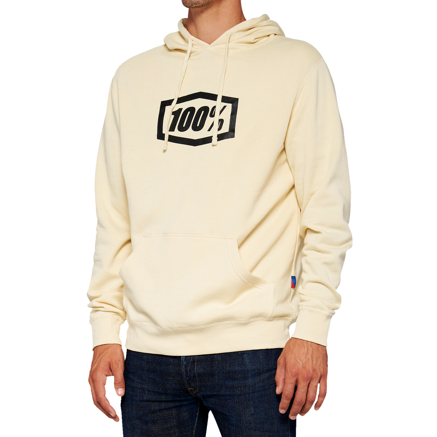 Bill's Exhausts 100% Icon Pullover Hoodie in Chalk, small size, featuring front logo and comfortable fabric.