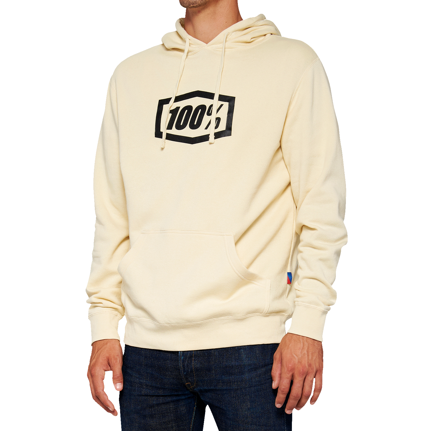 Bill's Exhausts 100% Icon Pullover Hoodie in Chalk, small size, featuring front logo and comfortable fabric.