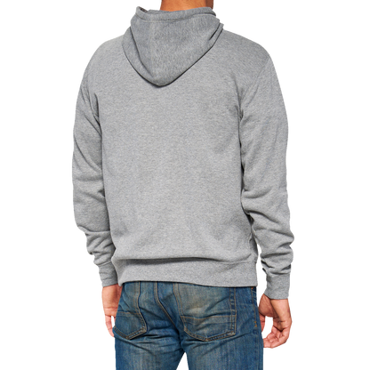 Gray Bill's Exhausts 100% Icon Pullover Hoodie, large size, soft fabric, front logo design, casual comfortable hoodie.