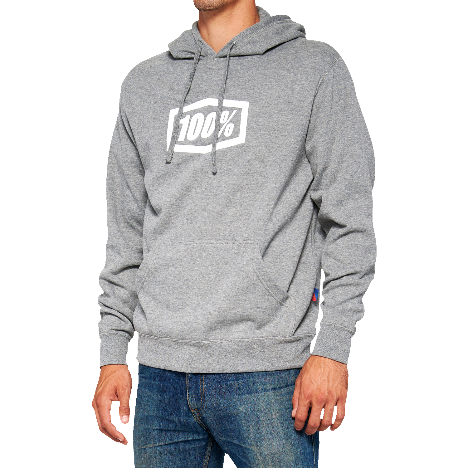 Gray 100% Icon Pullover Hoodie by Bill's Exhausts in XL, featuring a comfortable fit and branded logo on the front.