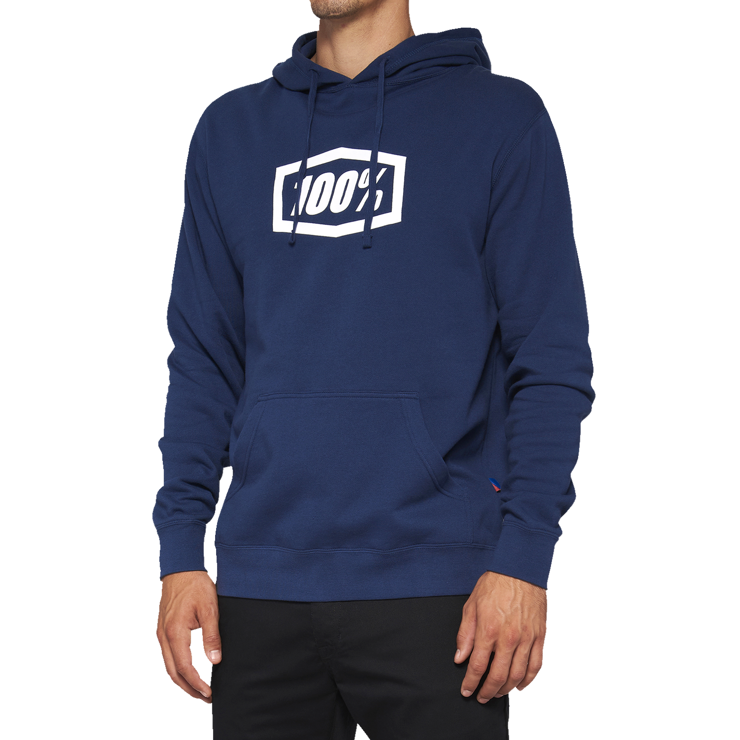 Bill's Exhausts navy 100% Icon pullover hoodie in small, soft fabric with a front logo design.
