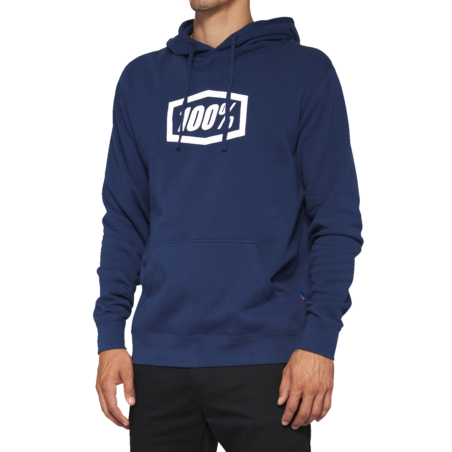 Bill's Exhausts navy 100% Icon pullover hoodie in small, soft fabric with a front logo design.