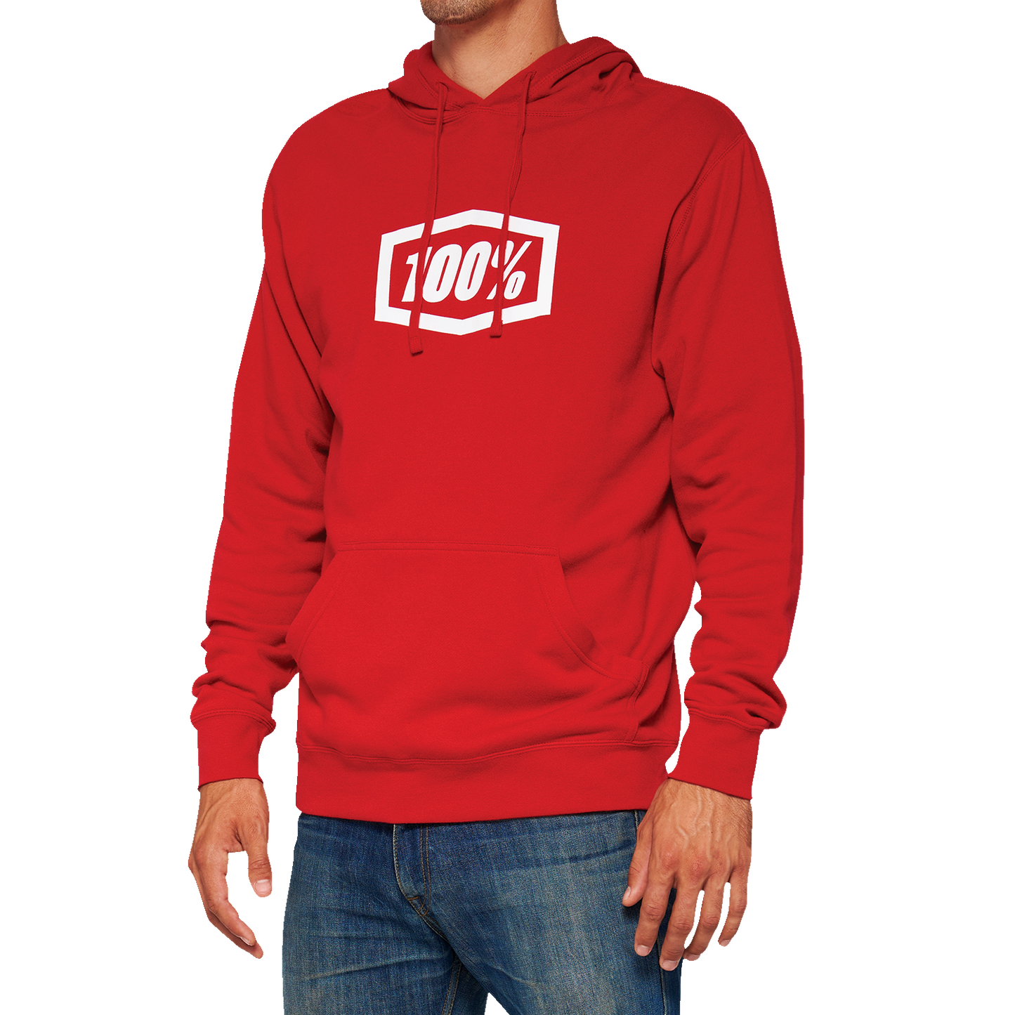 Red Bill's Exhausts 100% Icon Pullover Hoodie in Medium, featuring the brand logo on the front, casual and comfortable fit.