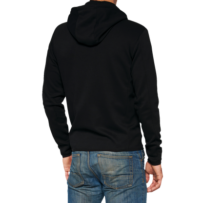Black Bill's Exhausts Viceroy Tech zip hoodie in XL with front zipper and hood, made from comfortable, high-quality fabric.
