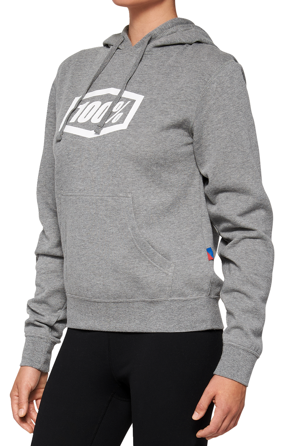 Heather gray women's Icon Hoodie by Bill's Exhausts, small size, soft fabric, casual fit, stylish hooded sweatshirt.