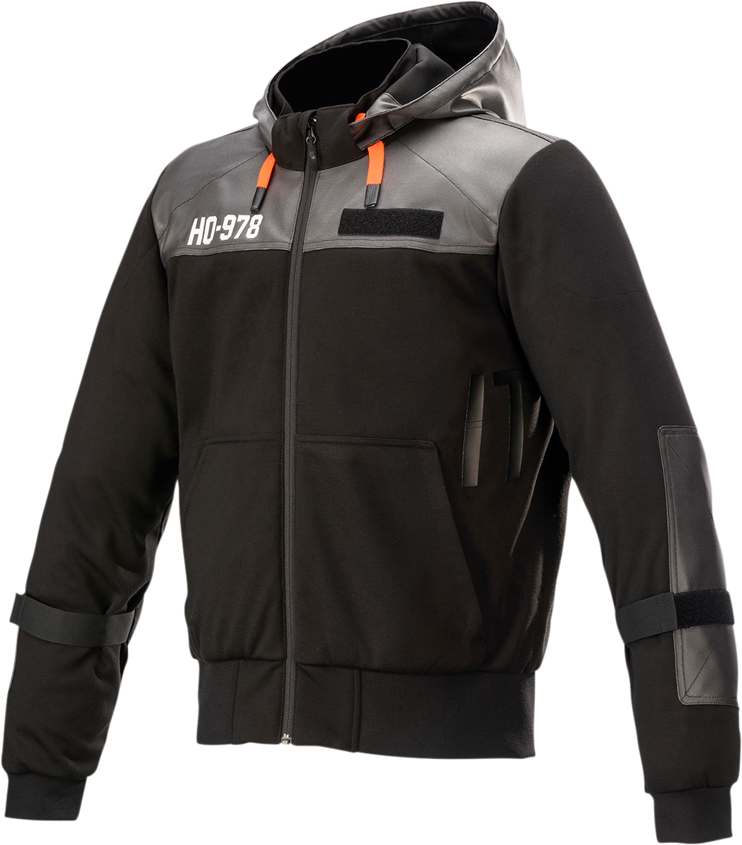 Alpinestars Shotaro hoodie in black, large size, featuring the brand logo, made from comfortable hoodie fabric.