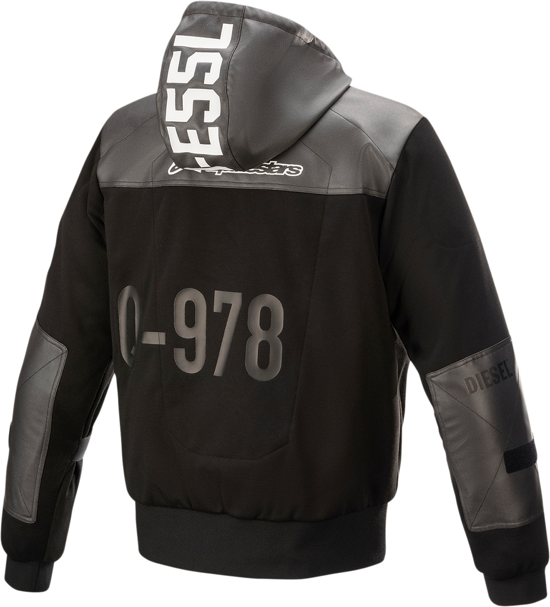 Alpinestars Shotaro hoodie in black, large size, featuring sporty design and brand logo on the front.