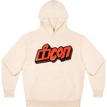 Bill's Exhausts ICON ReDoodle™ Ivory hoodie, small size, featuring the signature redoodle design on soft fabric.
